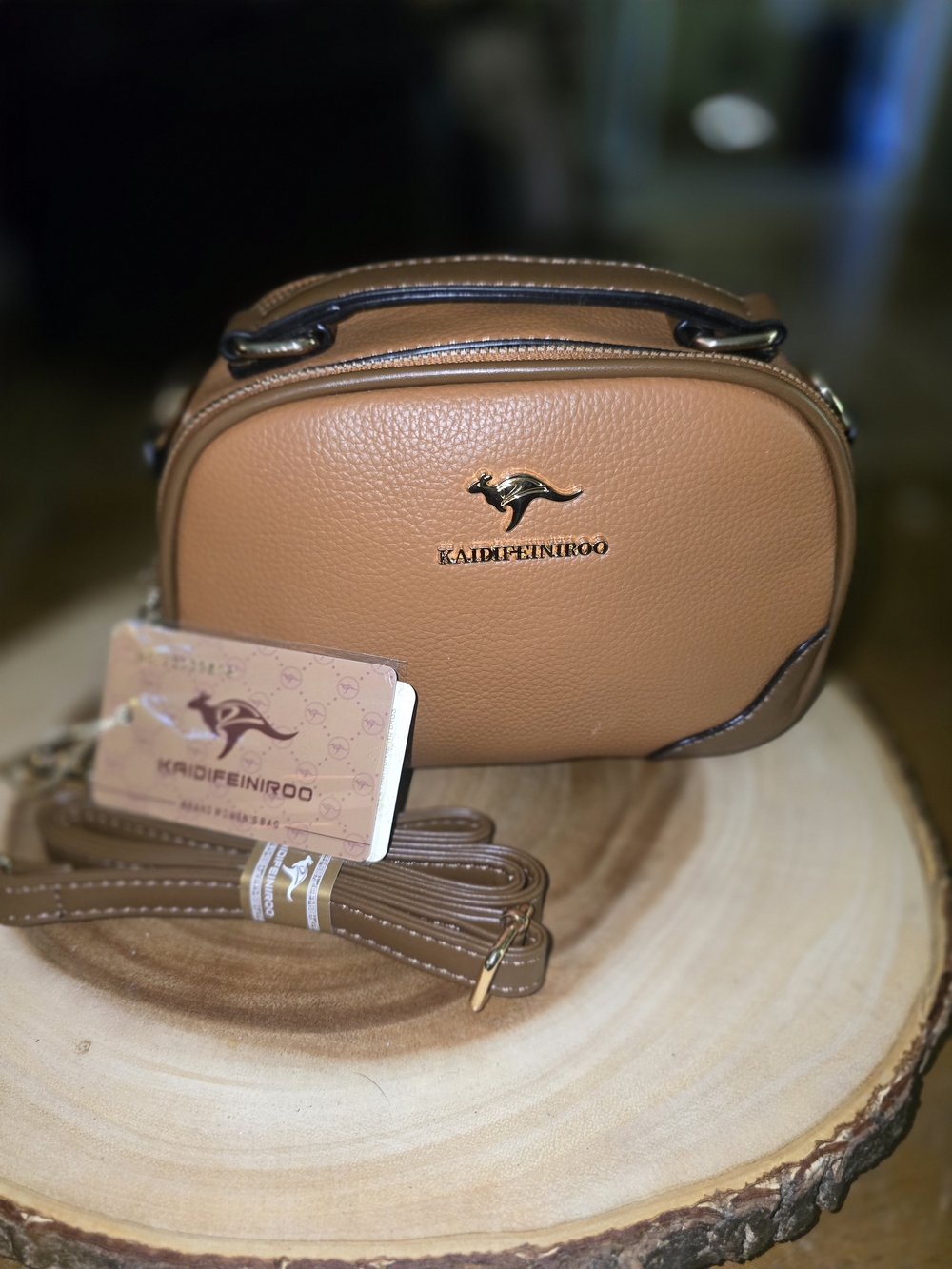 Tan Leather Crossbody Bag
